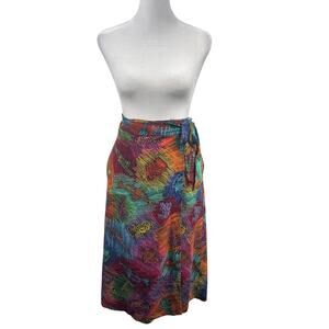 Bayou Wear Art 4 Now Wrap Around Skirt Women Sz S Trumpet Sax Trombone Jazz Fest